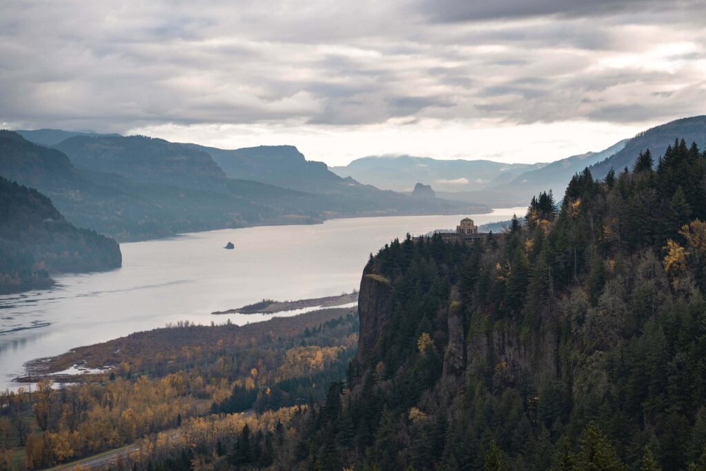 View of Vista House in the Columbia River Gorge